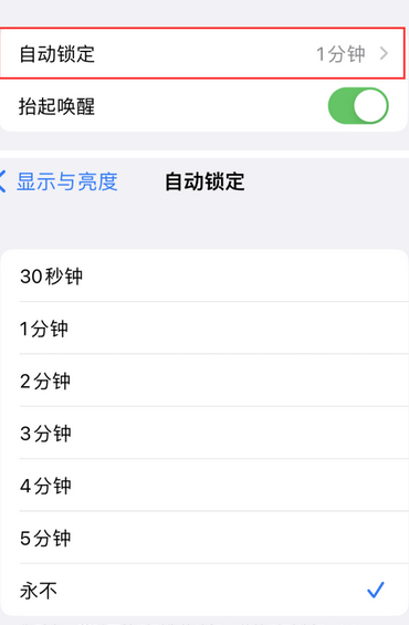 加查苹果换屏维修分享无法调整iPhone自动锁屏的时间怎么办